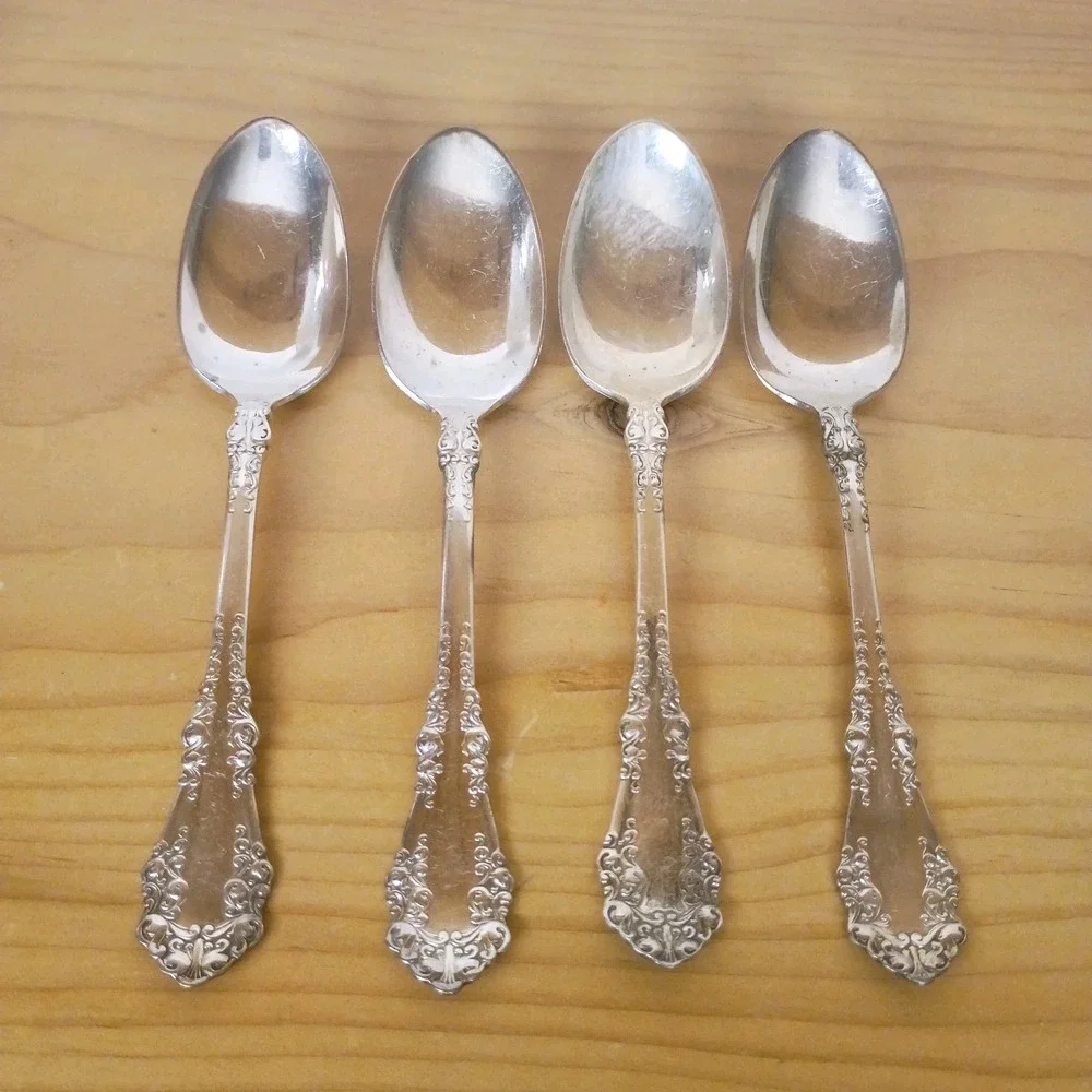 1847 Rogers Bros BERKSHIRE Lot Of 4 Teaspoons‎ Silverplate